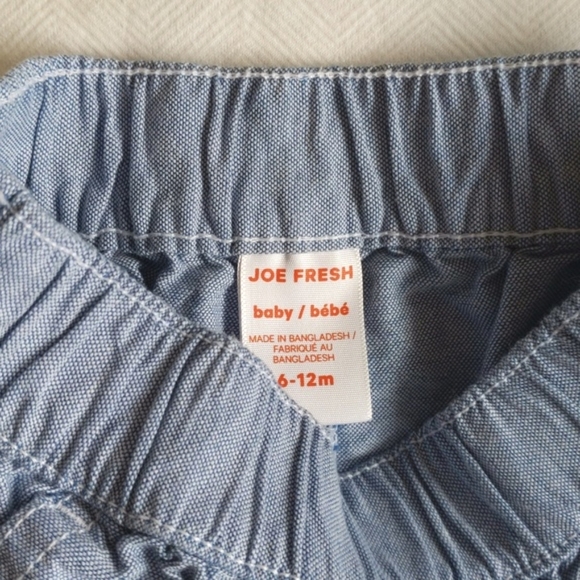 joe fresh lightweight chambray cotton pants 6-12 months baby boy - Picture 2 of 5
